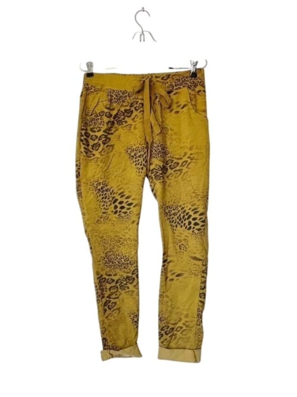 Venti6 Animal Print Stretch Jogger Pants in Tan/Brown - Sz XS - New